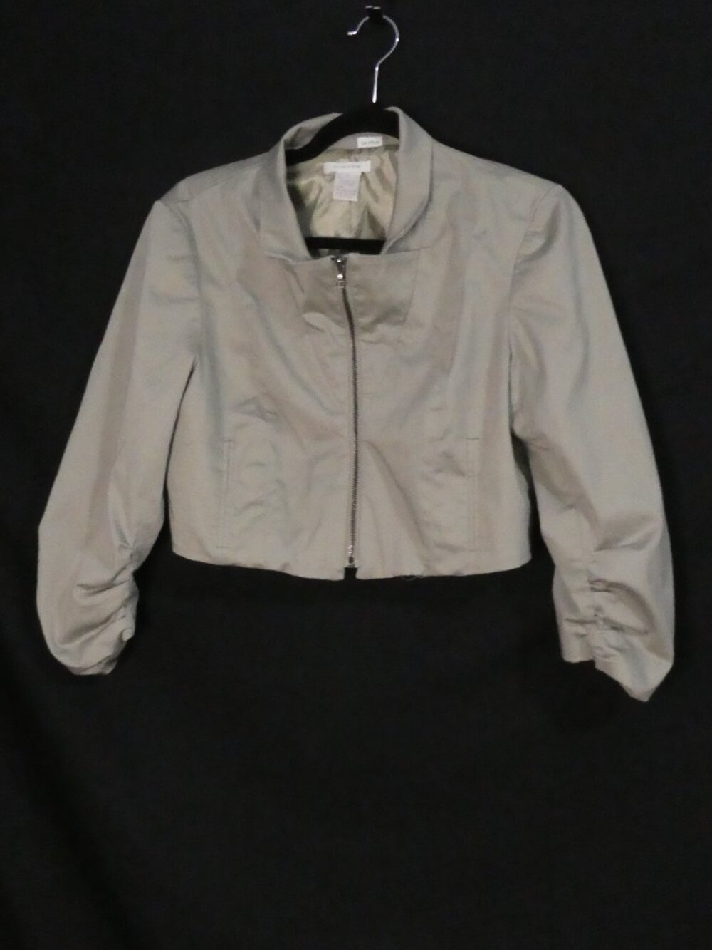 DYLAN & ROSE Cropped Zip Up Jacket With Ruched Sleeves - Size 10